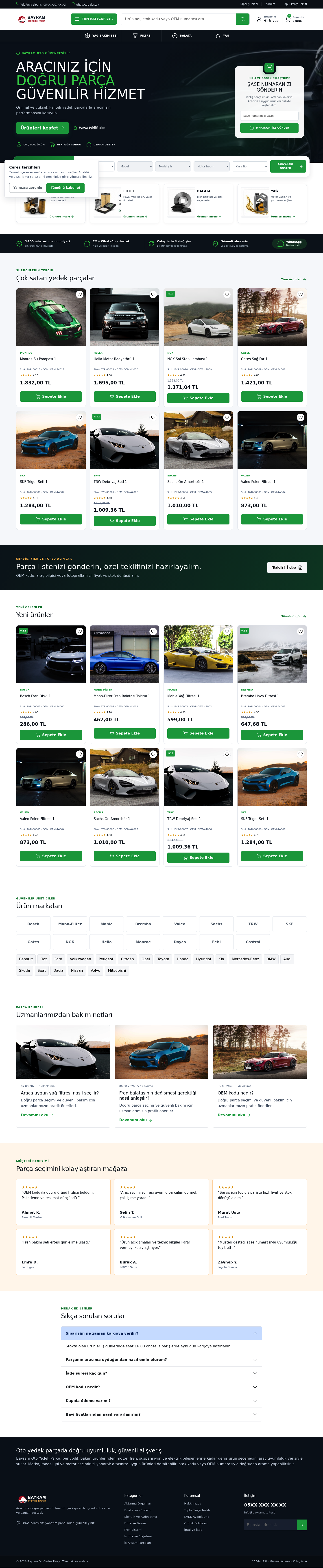BAYRAM OTO web sitesi önizlemesi